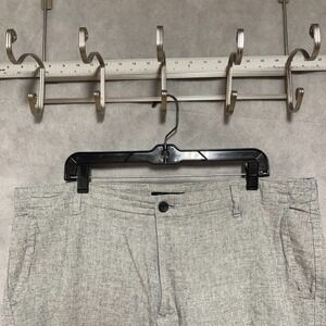 Banana Republic Pants Men Size 40X30 Gray Heathered Linen Cotton Academia Casual
